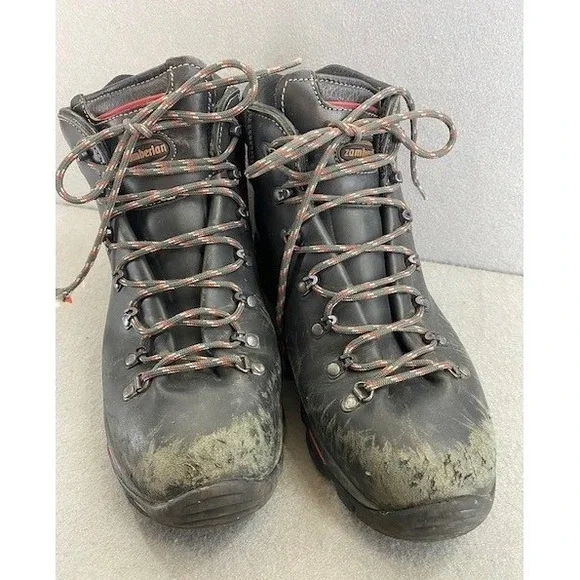 Zamberlan Men's 10.5 Leather Gore-Tex Hiking Backpacking Boots Black Italy